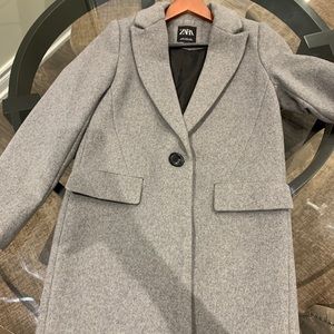 Zara Grey Wool Peacoat